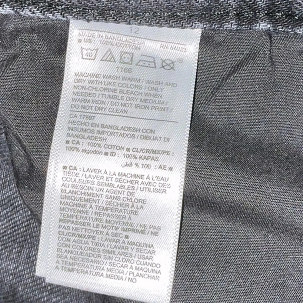 Old Navy Button Fly Distressed Black Jeans, Size 12